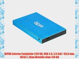 BIPRA Externe Festplatte (120 GB USB 2.0 25?Zoll?/ 635?mm FAT32 ) Blau Metallic blau 120 GB