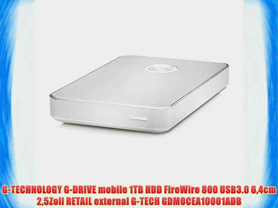G-TECHNOLOGY G-DRIVE mobile 1TB HDD FireWire 800 USB3.0 64cm 25Zoll RETAIL external G-TECH