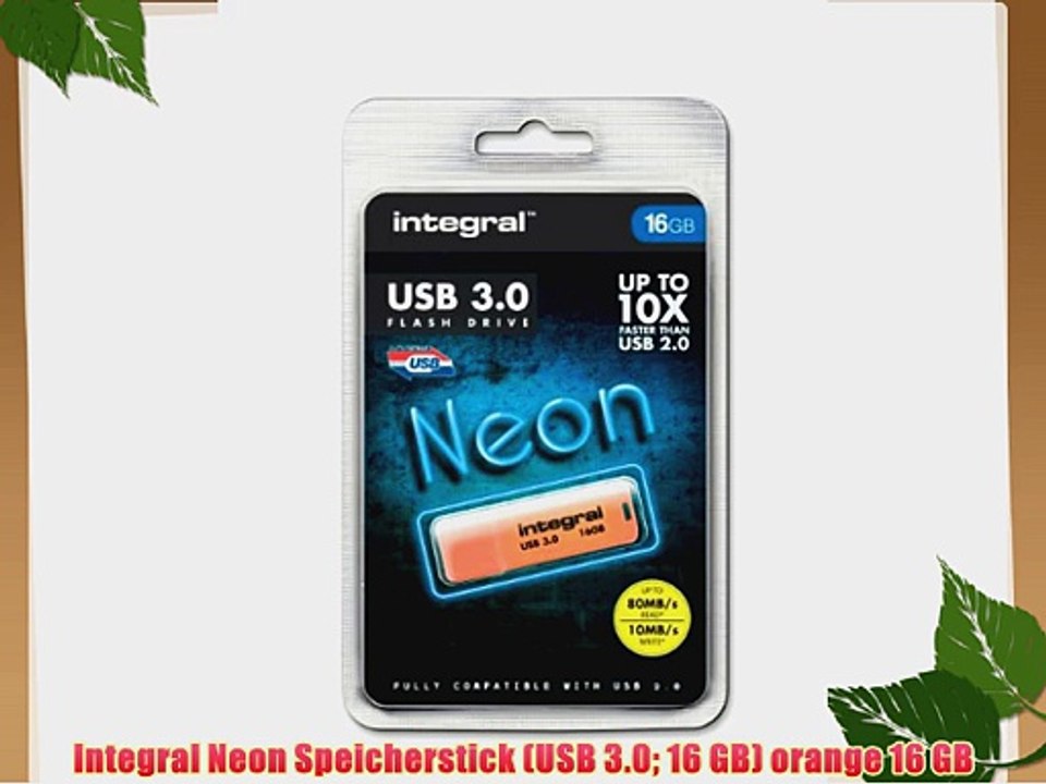 Integral Neon Speicherstick (USB 3.0 16?GB) orange 16 GB