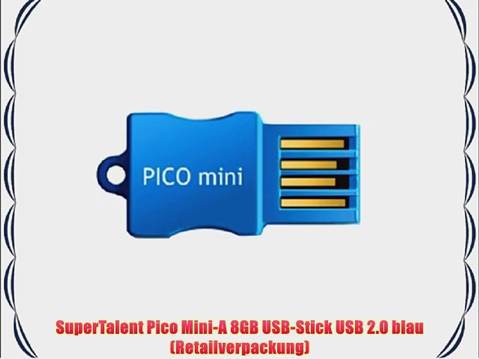 SuperTalent Pico Mini-A 8GB USB-Stick USB 2.0 blau (Retailverpackung)