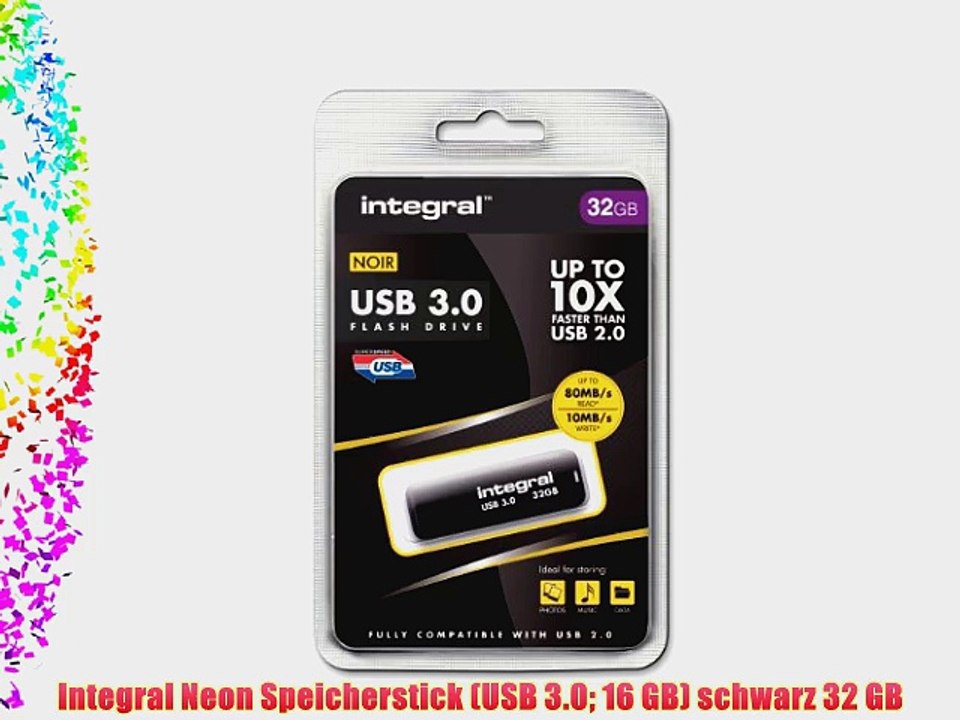 Integral Neon Speicherstick (USB 3.0 16?GB) schwarz 32 GB