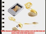 SUNWORLD Crystal Peach-heart Necklace USB Flash Drive 32GB USB2.0 Speicherstick -Gold