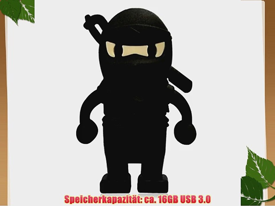 818-TEch No31500080336 Hi-Speed 3.0 USB-Stick 16GB Ninja Schwerter 3D schwarz