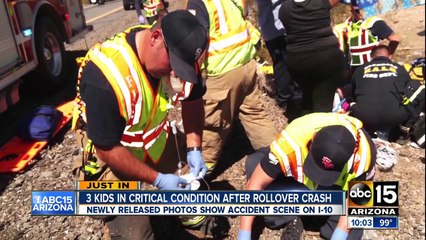 3 kids in critical condition after rollover crash