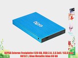 BIPRA Externe Festplatte (120 GB USB 2.0 25?Zoll?/ 635?mm FAT32 ) Blau Metallic blau 80 GB