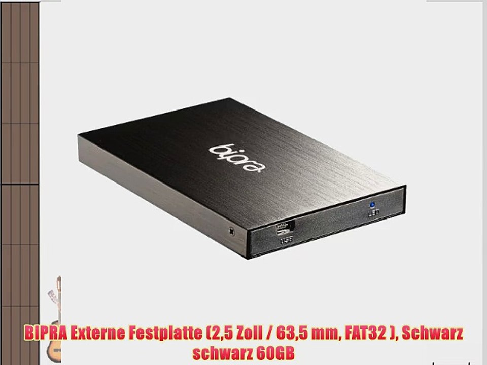 BIPRA Externe Festplatte (25?Zoll?/ 635?mm FAT32 ) Schwarz schwarz 60GB