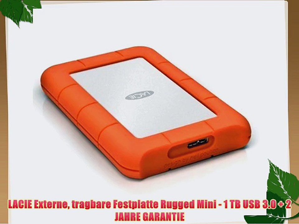 LACIE Externe tragbare Festplatte Rugged Mini - 1 TB USB 3.0   2 JAHRE GARANTIE