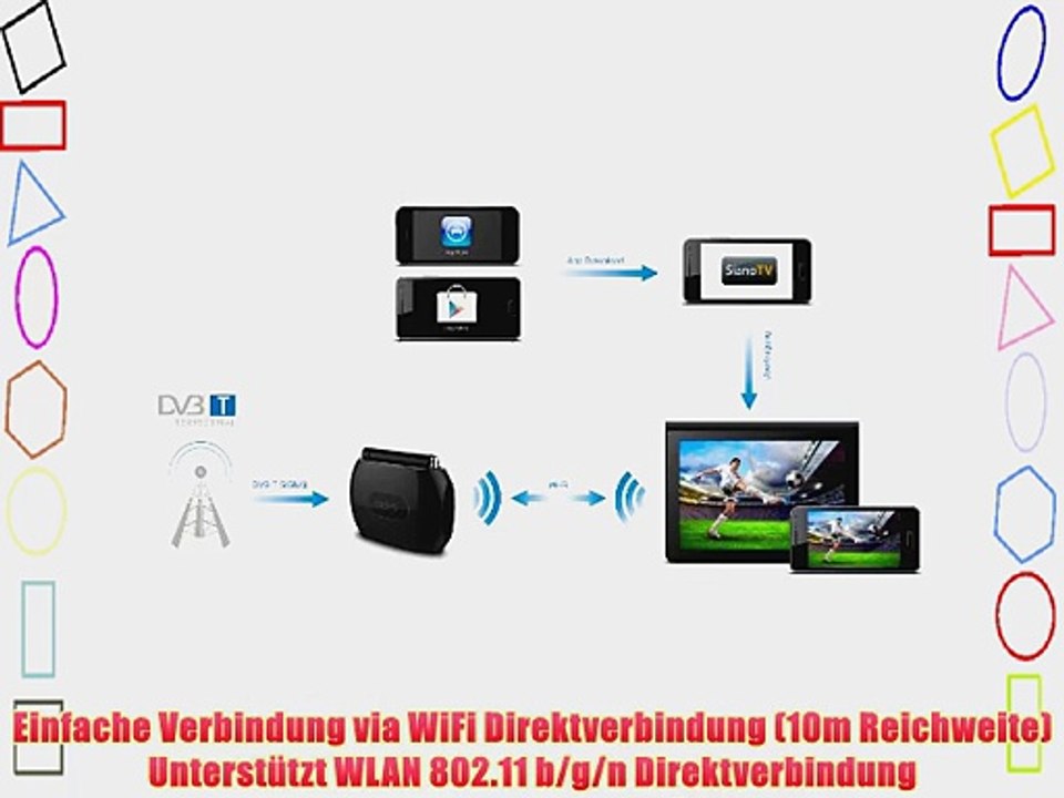 Odys Smart TV Box Mobile Digital TV DVBT Receiver (WiFi Konnektivit?t mit Smartphone Tablet