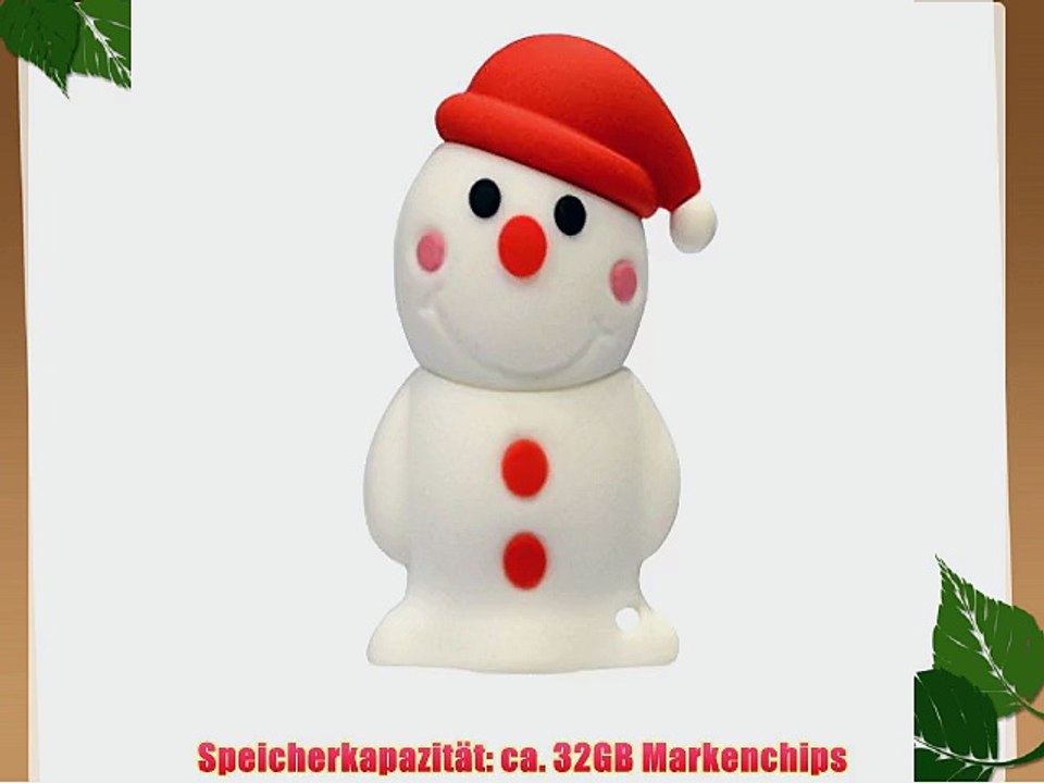 818-Shop No7400040032 Hi-Speed 2.0 USB-Stick 32GB Weihnachten Schneemann 3D wei?