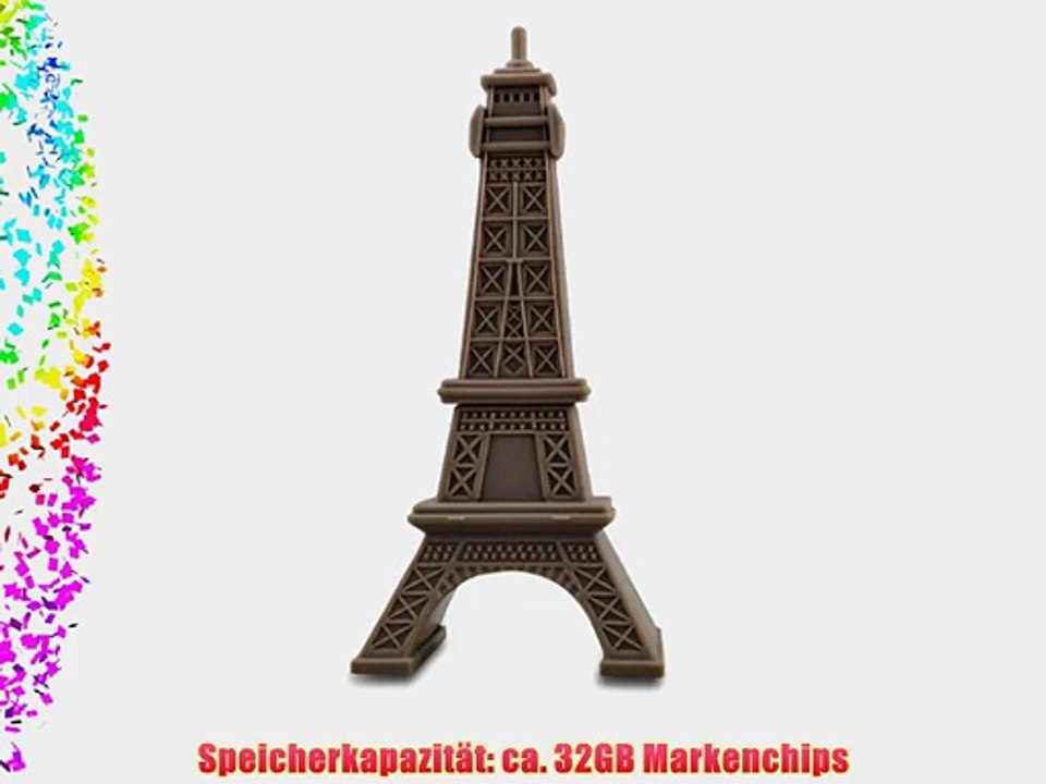 818-Shop No10500020032 Hi-Speed 2.0 USB-Sticks 32GB Eiffelturm Paris 3D grau
