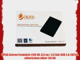 BIPRA Externe Festplatte (100?GB 63?cm / 25?Zoll USB 2.0 FAT32) silberfarben silber 120 GB