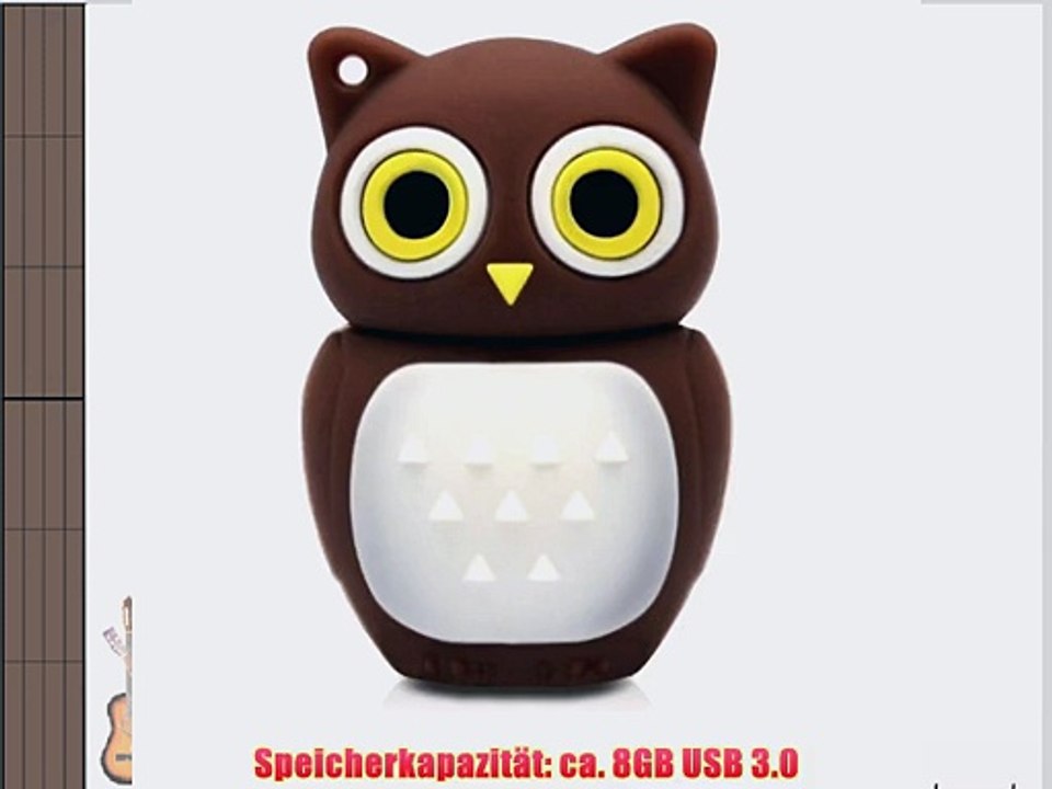 818-TEch No11400010038 Hi-Speed 3.0 USB-Sticks 8GB Eule Vogel Uhu 3D braun