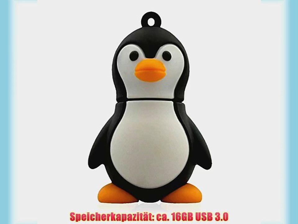 818-TEch No11100050336 Hi-Speed 3.0 USB-Stick 16GB Lustiger Pinguin 3D schwarz