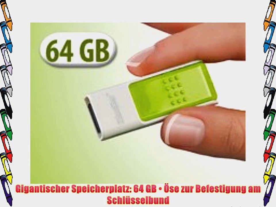 PConKey USB-Speicherstick UPD-164 gr?n/wei? 64 GB