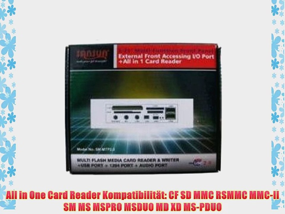 PerfectHD - Sansun Front Panel 5.25 All-in-1 Card Reader USB-A   USB Mini-B 3x 35mm Klinke
