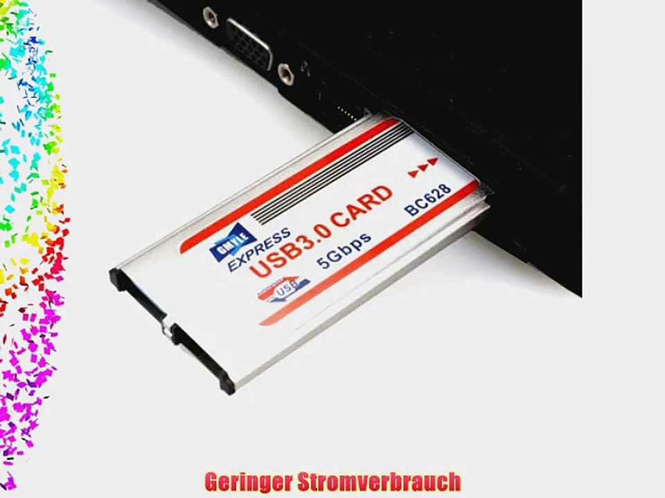 GMYLE(TM) 34/54 mm Express Card zu USB 3.0 2-Port ExpressCard Schnittstellenkarte Adapter