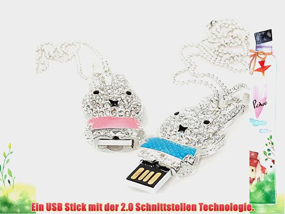 SUNWORLD 32GB Kaninchen Hase Schmuck USB-Stick Speicher mit k??nstlichen Diamantkristallen