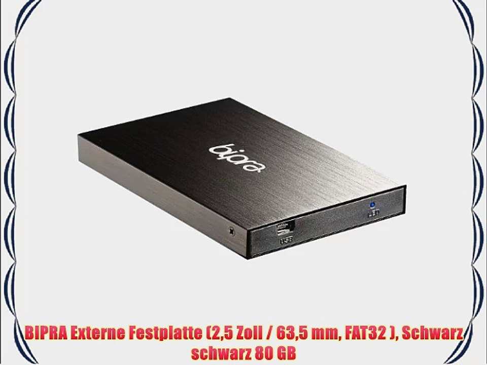 BIPRA Externe Festplatte (25?Zoll?/ 635?mm FAT32 ) Schwarz schwarz 80 GB