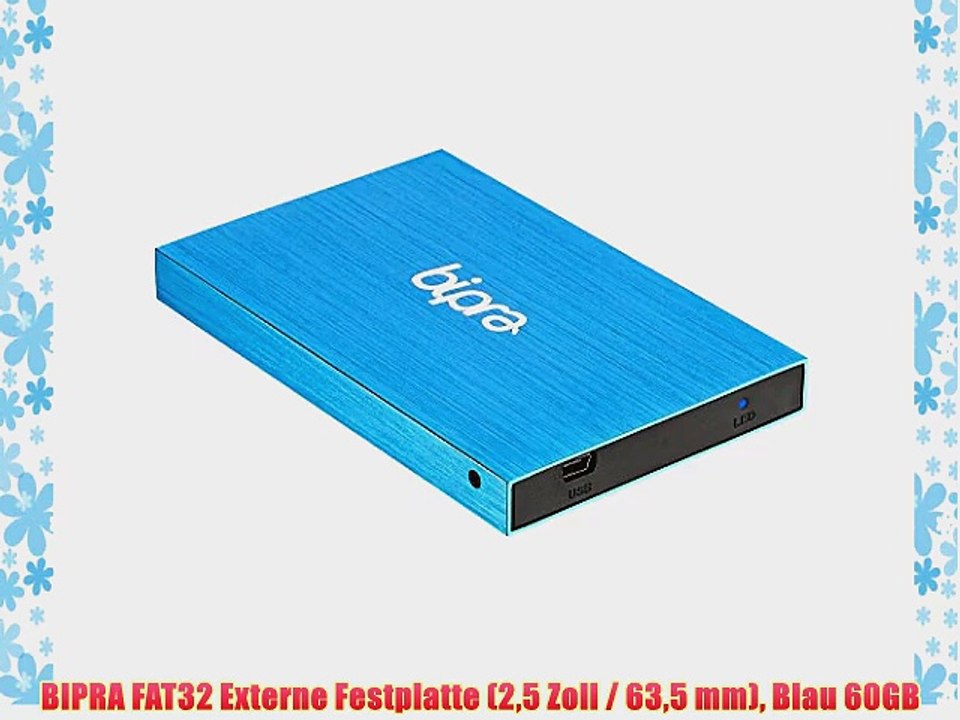 BIPRA FAT32 Externe Festplatte (25?Zoll?/ 635?mm) Blau 60GB