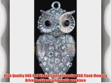 High Quality 8GB Owl Shape Crystal Jewelry USB Flash Memory Drive Necklace(silver)with necklace