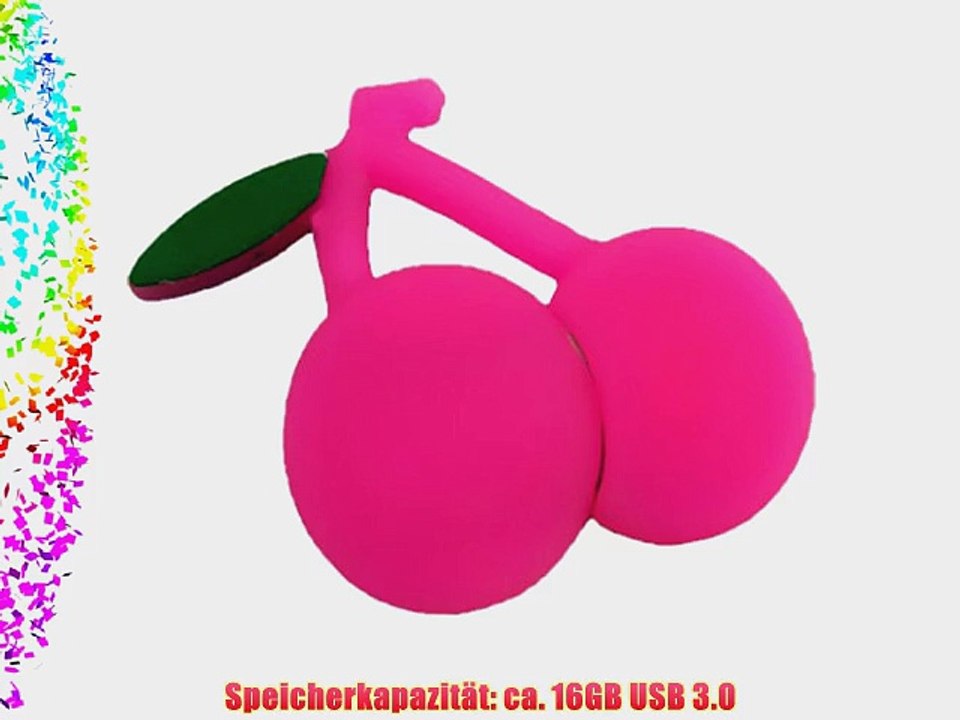 818-TEch No10100040336 Hi-Speed 3.0 USB-Stick 16GB Kirsche Obst Frucht rosa