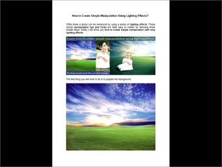 How to Create Simple Manipulation Using Lighting Effects