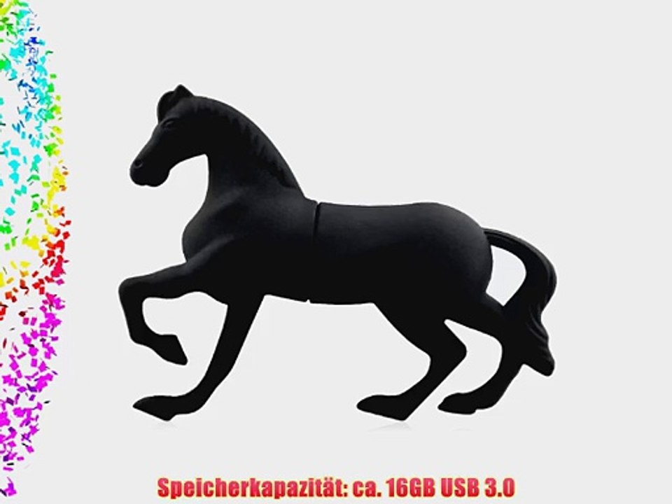 818-TEch No30900010336 Hi-Speed 3.0 USB-Stick 16GB Pferd Reiter 3D schwarz