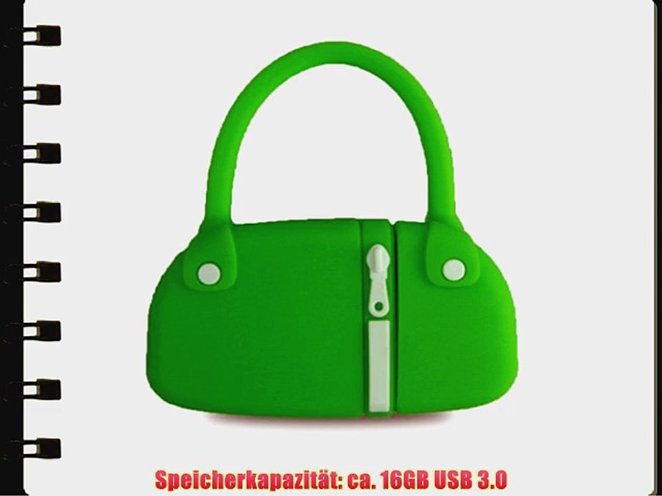 818-TEch No16100020336 Hi-Speed 3.0 USB-Stick 16GB Handtasche Lady 3D gr?n