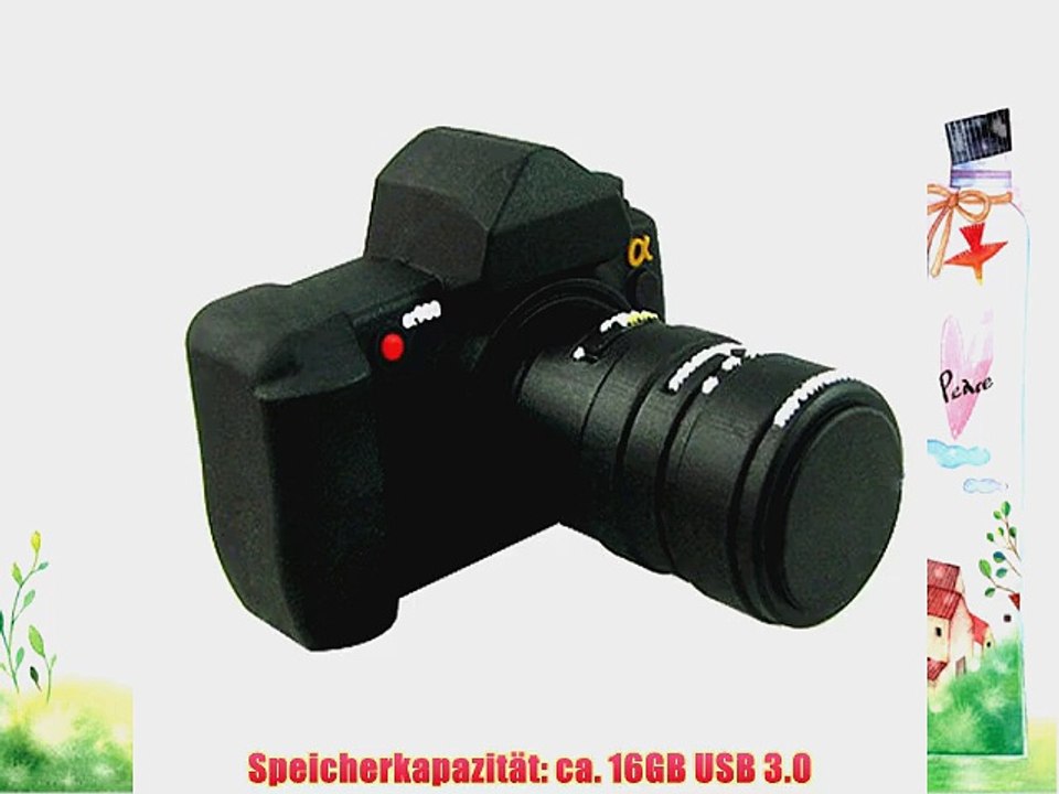 818-TEch No31800050336 Hi-Speed 3.0 USB-Stick 16GB Fotokamera Apparat Body 3D schwarz