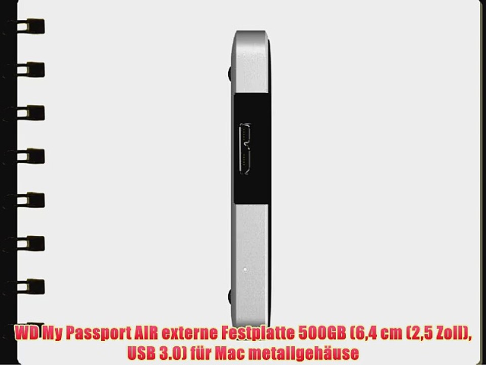 WD My Passport AIR externe Festplatte 500GB (64 cm (25 Zoll) USB 3.0) f?r Mac metallgeh?use