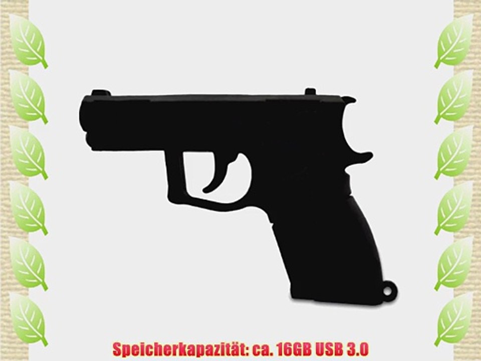 818-TEch No16400010336 Hi-Speed 3.0 USB-Stick 16GB Pistole Revolver 3D schwarz