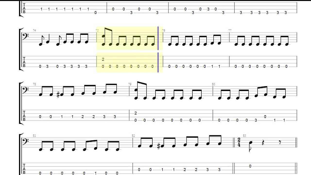 Guitar Pro- METALLICA-Wherever i May Roam: Bass Tab