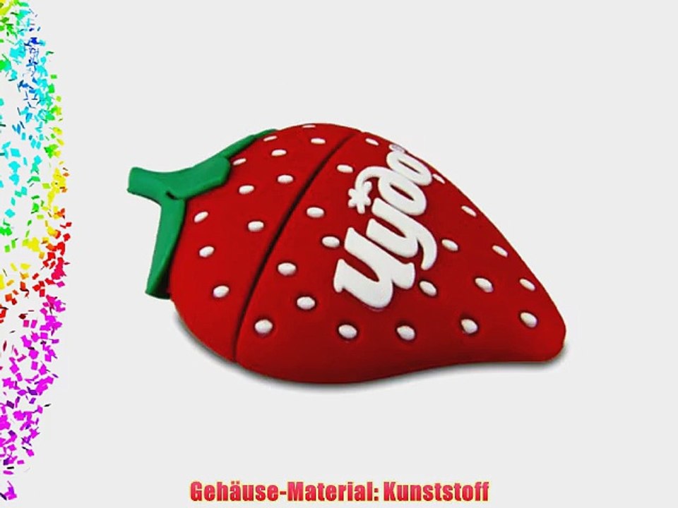 818-TEch No50200030336 Hi-Speed 3.0 USB-Stick 16GB Erdbeere Obst Frucht 3D rot