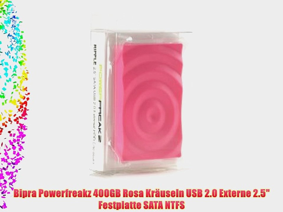 Bipra Powerfreakz 400GB Rosa Kr?useln USB 2.0 Externe 2.5 Festplatte SATA NTFS