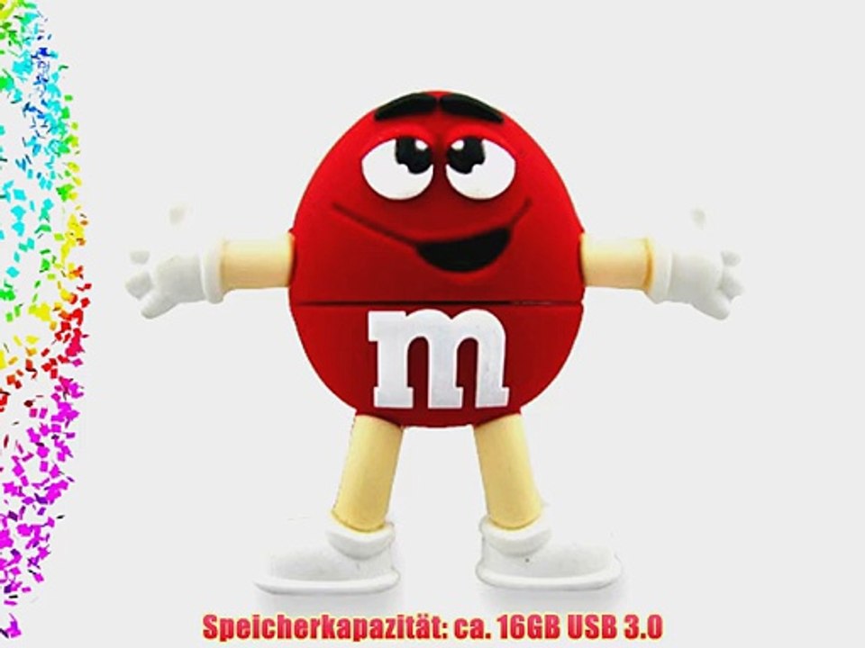 818-Tech No50300080336 Hi-Speed 3.0 USB-Stick 16GB Lustige Schokolade M 3D rot