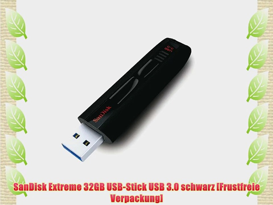 SanDisk Extreme 32GB USB-Stick USB 3.0 schwarz [Frustfreie Verpackung]