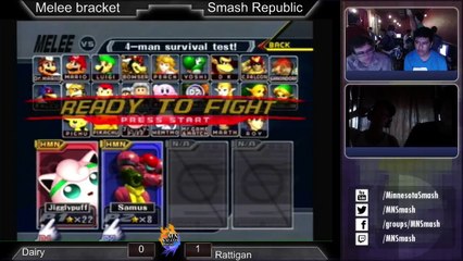 Smash At Republic #2 Melee Winners R. 3- Dairy(Jigglypuff) vs Rattigan(Samus)