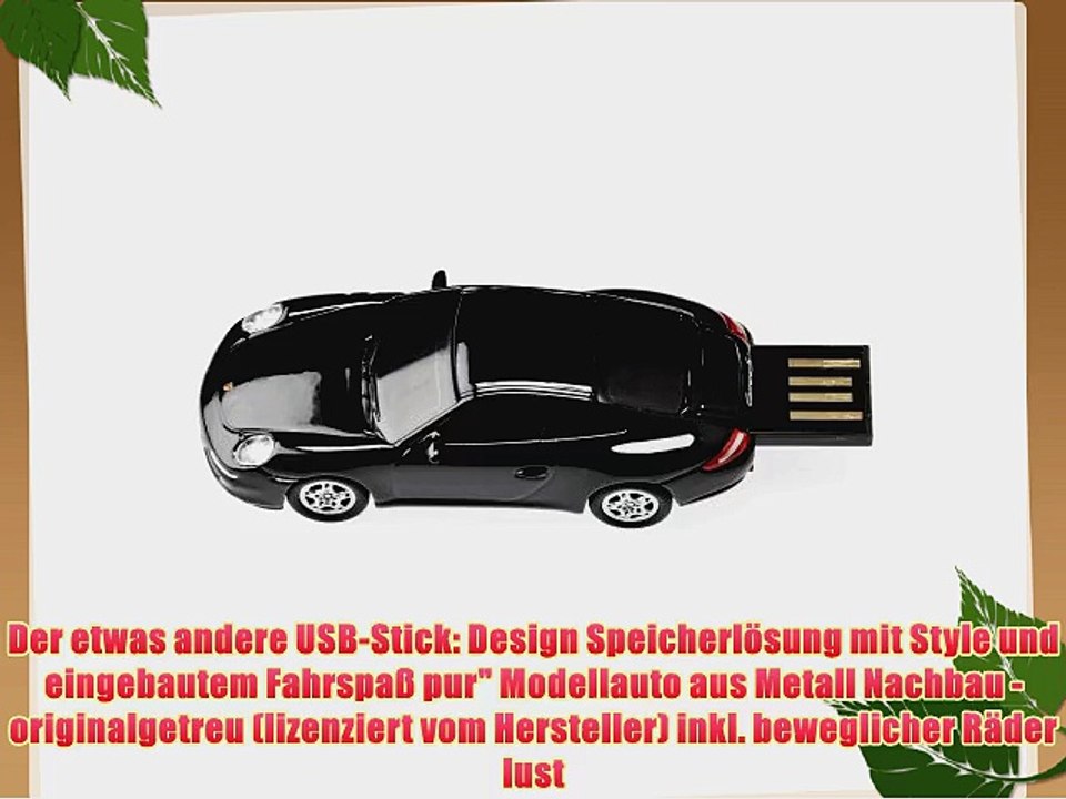 Autodrive Porsche 911 Carrera 8 GB USB-Stick im Auto-Design USB 2.0 schwarz