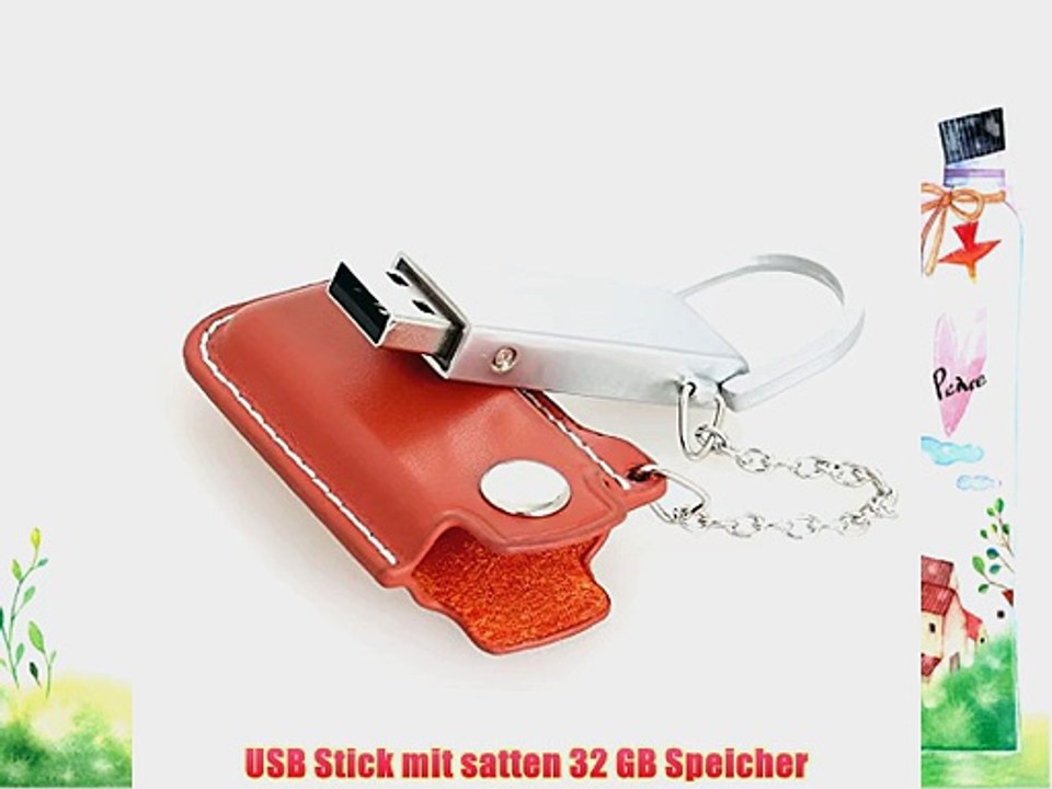 SUNWORLD Genuine 32GB USB Speicherstick Leder Schl??sselanh?nger high speed USB 2.0 (braun)