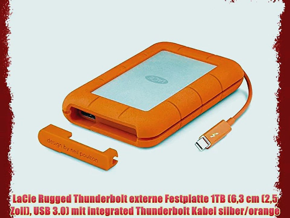LaCie Rugged Thunderbolt externe Festplatte 1TB (63 cm (25 Zoll) USB 3.0) mit integrated Thunderbolt