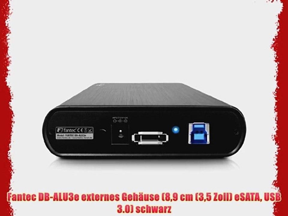 Fantec DB-ALU3e externes Geh?use (89 cm (35 Zoll) eSATA USB 3.0) schwarz