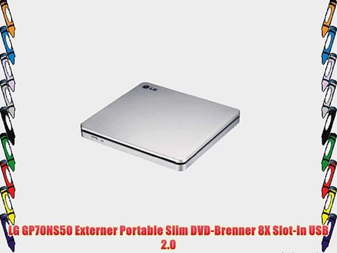 LG GP70NS50 Externer Portable Slim DVD-Brenner 8X Slot-In USB 2.0