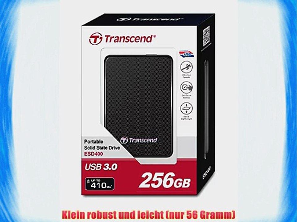Transcend ESD400 externe SSD-Festplatte 256GB (46 cm (18 Zoll) USB 3.0) schwarz