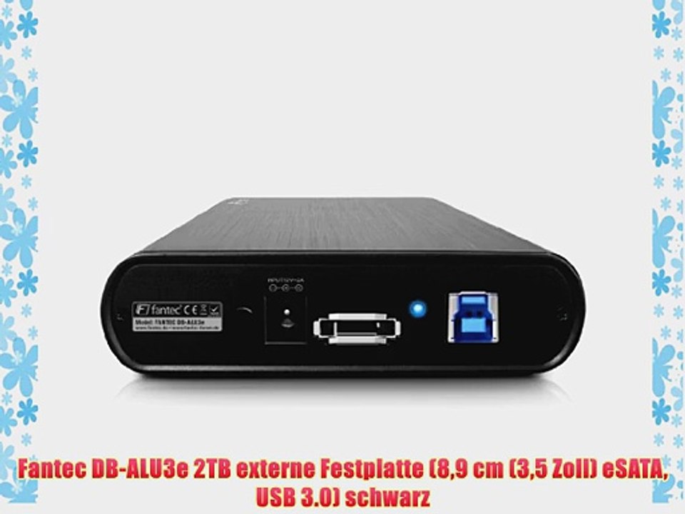 Fantec DB-ALU3e 2TB externe Festplatte (89 cm (35 Zoll) eSATA USB 3.0) schwarz
