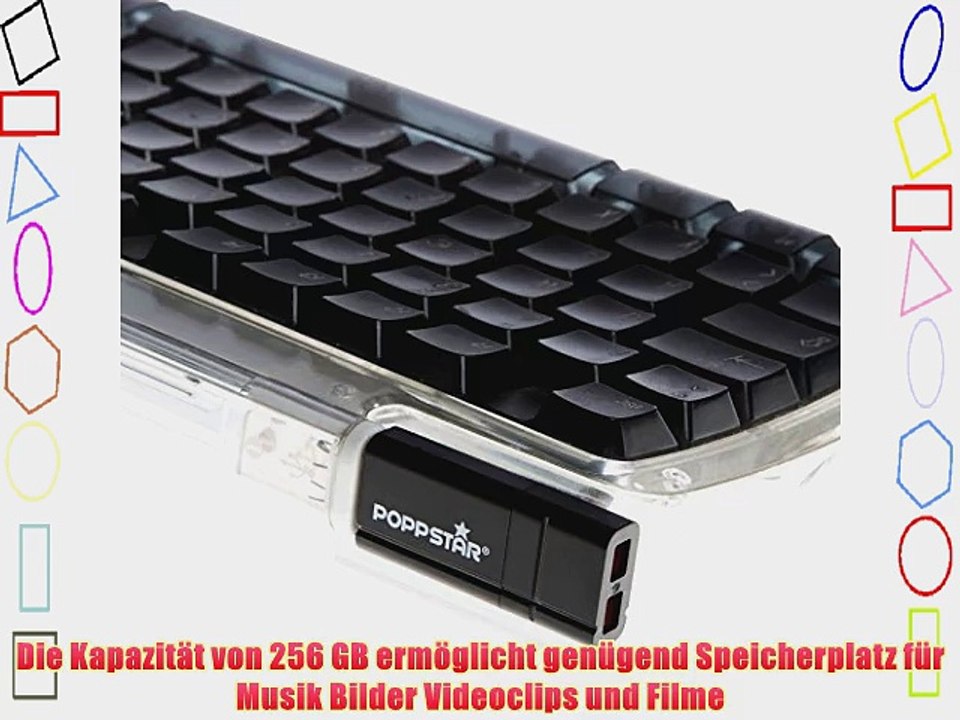 Poppstar 1005178 Speedy 256GB Speicherstick USB 3.0 schwarz/rot