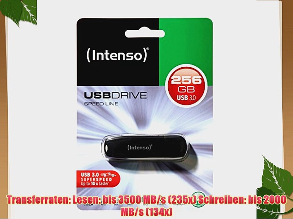 Intenso 3533492 Speed Line 256GB Speicherstick USB 3.0 schwarz