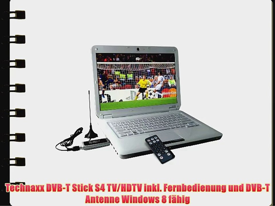 Technaxx DVB-T Stick S4 TV/HDTV inkl. Fernbedienung und DVB-T Antenne Windows 8 f?hig