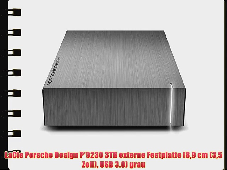 LaCie Porsche Design P'9230 3TB externe Festplatte (89 cm (35 Zoll) USB 3.0) grau