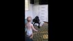 Baby steals blanket from big Great Dane like a thug!!
