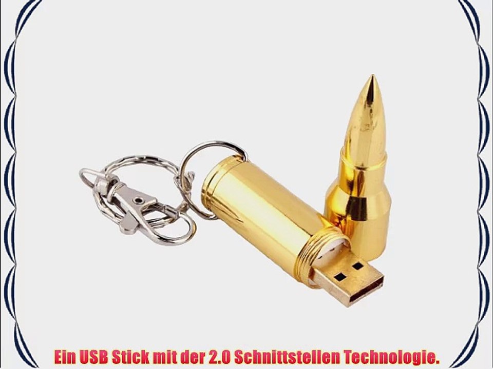 SUNWORLD? Novelty Weapon form Neuheit Waffe 32 GB USB Flash Drive Memory Stick (32GB Gold Kugel)
